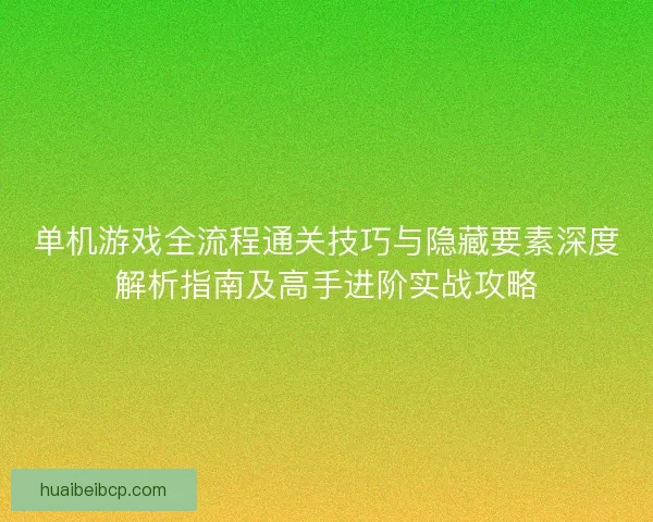 单机游戏全流程通关技巧与隐藏要素深度解析指南及高手进阶实战攻略