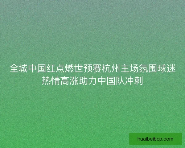 全城中国红点燃世预赛杭州主场氛围球迷热情高涨助力中国队冲刺 全城中国红点燃世预赛杭州主场氛围球迷热情高涨助力中国队冲刺