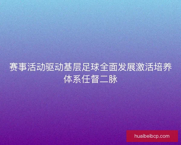 赛事活动驱动基层足球全面发展激活培养体系任督二脉 赛事活动驱动基层足球全面发展激活培养体系任督二脉